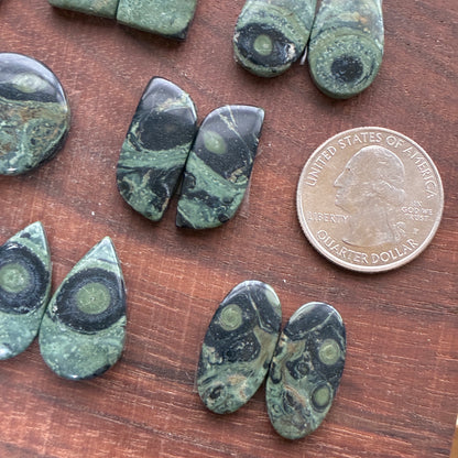 Kambaba Jasper - Cabochon Pair - Oval - Coffin - Rectangle - Teardrop - Round