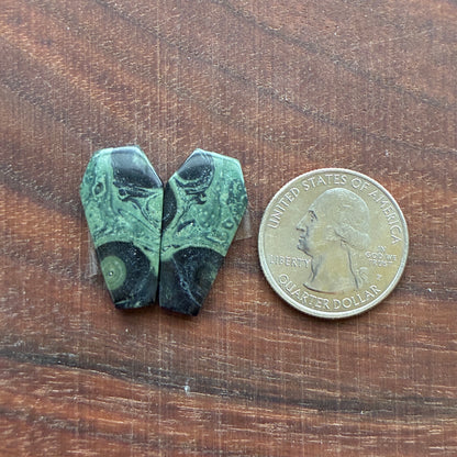 Kambaba Jasper - Cabochon Pair - Oval - Coffin - Rectangle - Teardrop - Round