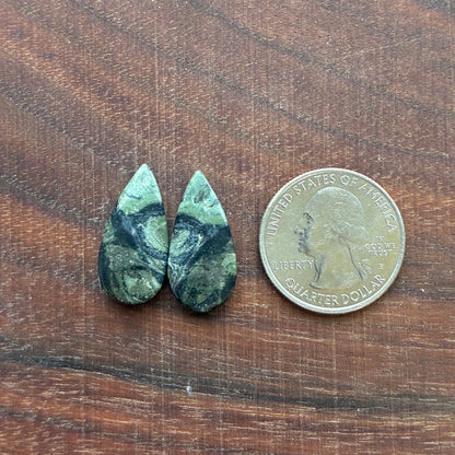 Kambaba Jasper - Cabochon Pair - Oval - Coffin - Rectangle - Teardrop - Round