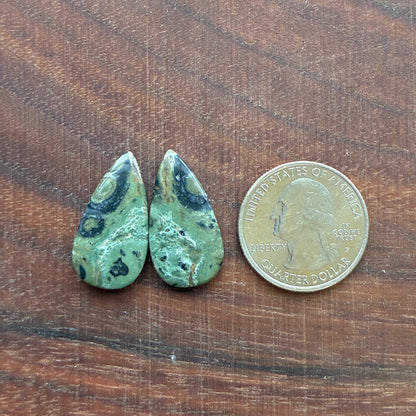 Kambaba Jasper - Cabochon Pair - Oval - Coffin - Rectangle - Teardrop - Round