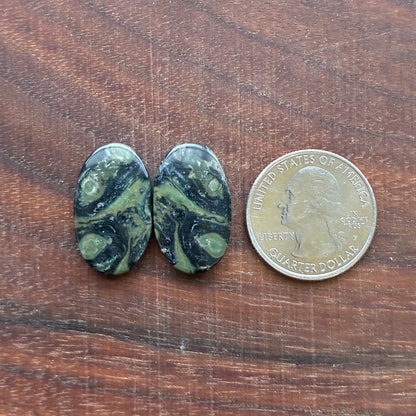 Kambaba Jasper - Cabochon Pair - Oval - Coffin - Rectangle - Teardrop - Round