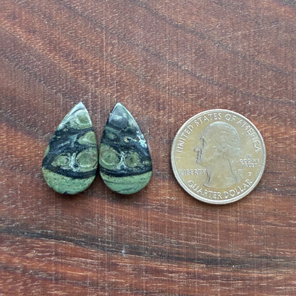 Kambaba Jasper - Cabochon Pair - Oval - Coffin - Rectangle - Teardrop - Round