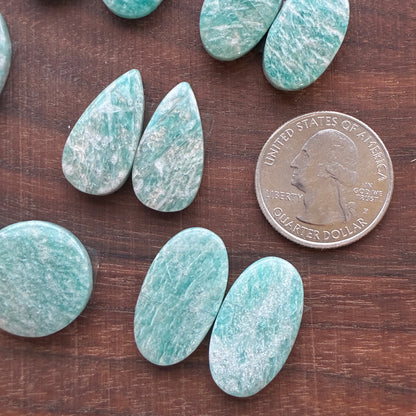 Amazonite - Cabochon Pair - Oval - Teardrop - Marquise - Round
