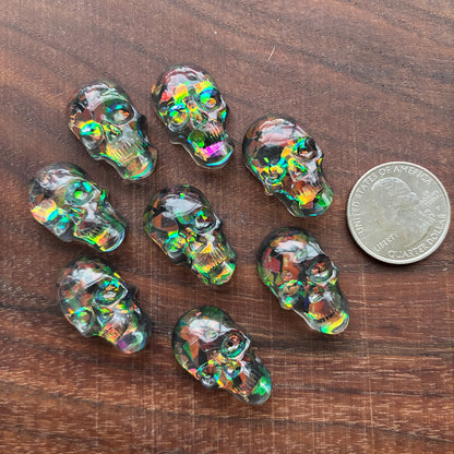 Resin - Skull - Cabochon - Fireworks - Ring - Pendant - Earring