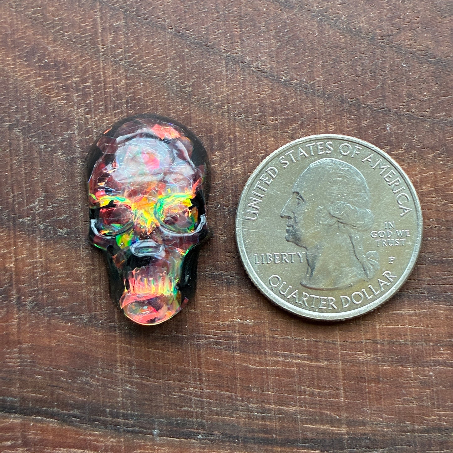Resin - Skull - Cabochon - Pink - Blue - Red - Ring - Pendant - Earring
