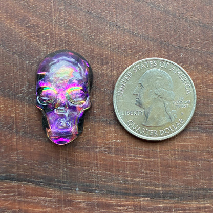 Resin - Skull - Cabochon - Pink - Blue - Red - Ring - Pendant - Earring