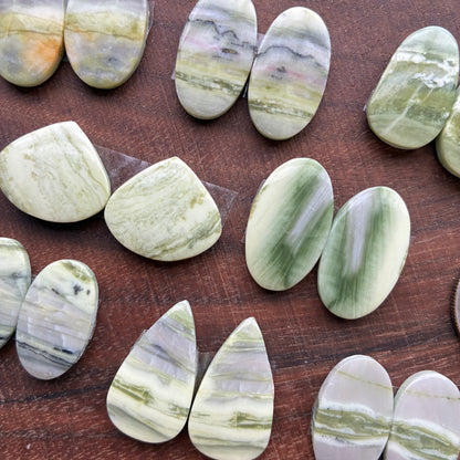 Serpentine - Cabochon Pair - Oval - Teardrop - Round