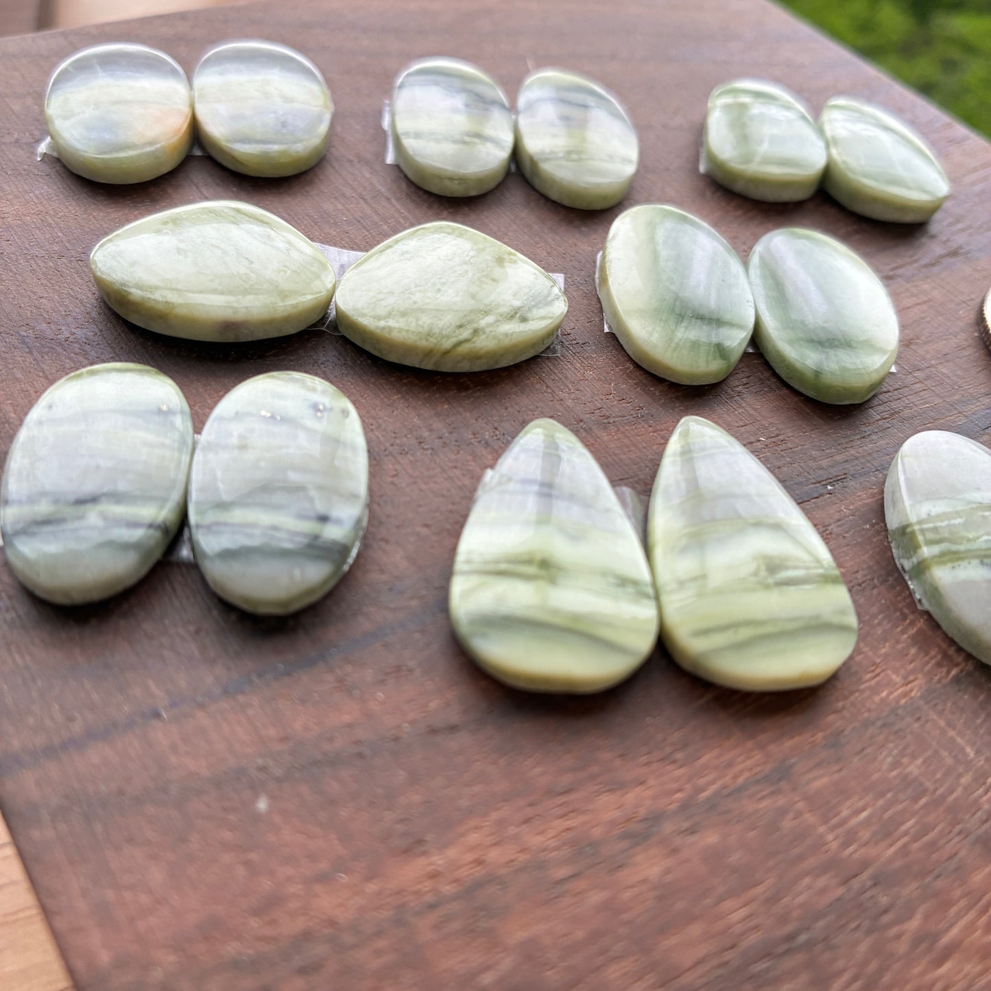 Serpentine - Cabochon Pair - Oval - Teardrop - Round
