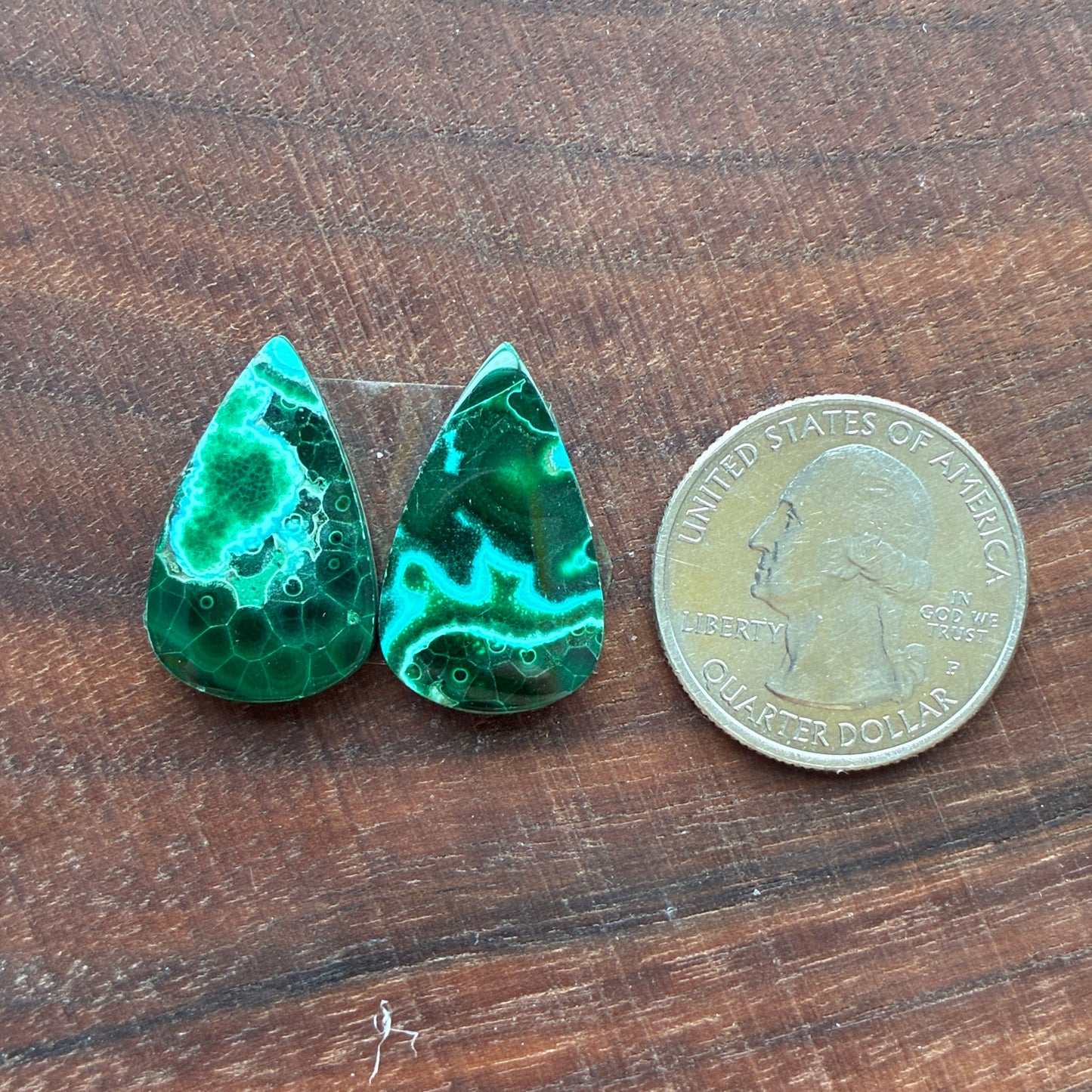 Chrysocolla Malachite - Cabochon Pair - Teardrop