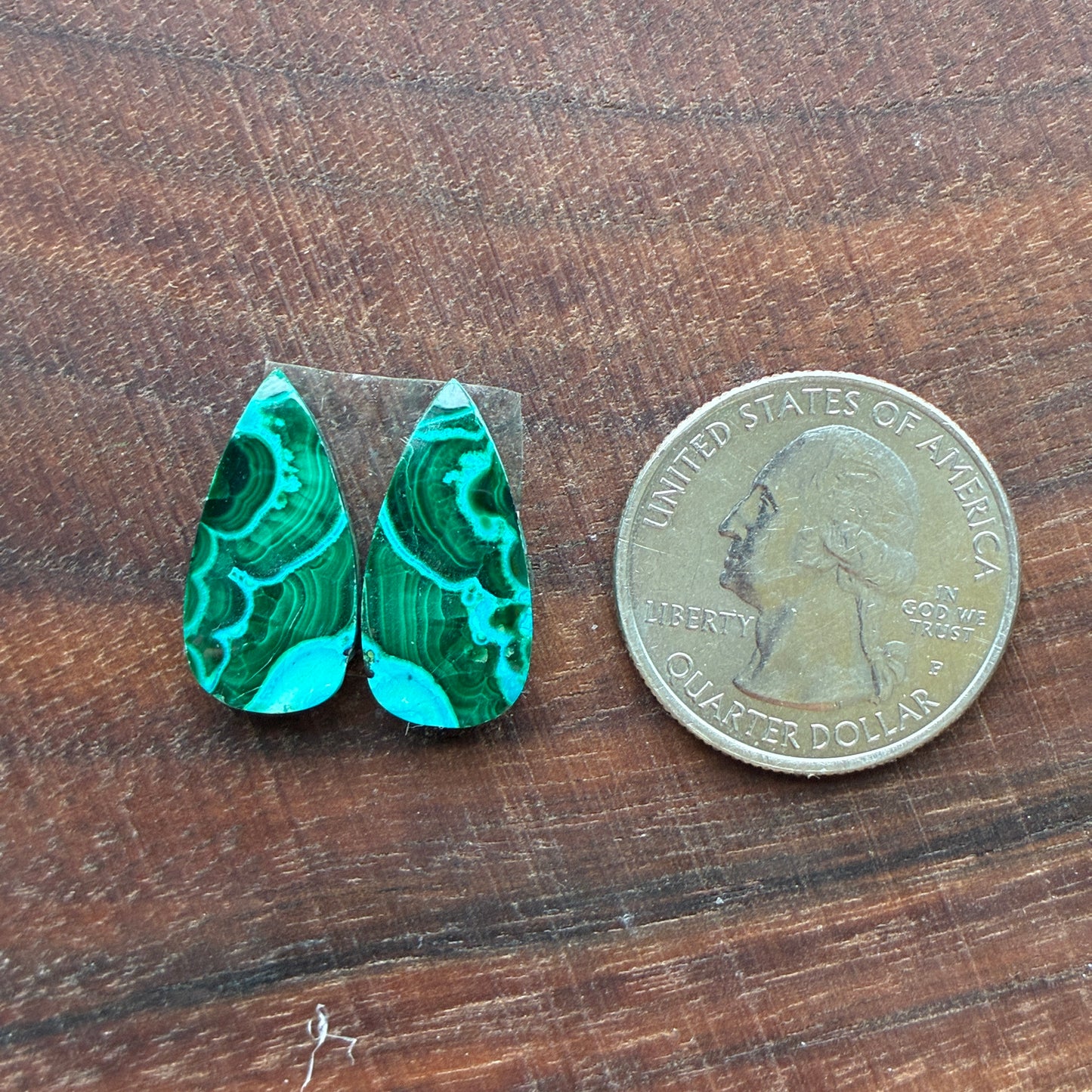 Chrysocolla Malachite - Cabochon Pair - Teardrop