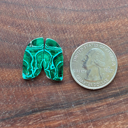Chrysocolla Malachite - Cabochon Pair - Teardrop
