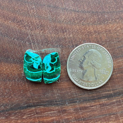 Chrysocolla Malachite - Cabochon Pair - Teardrop