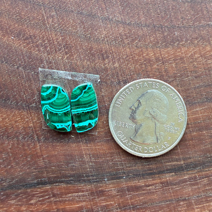 Chrysocolla Malachite - Cabochon Pair - Teardrop