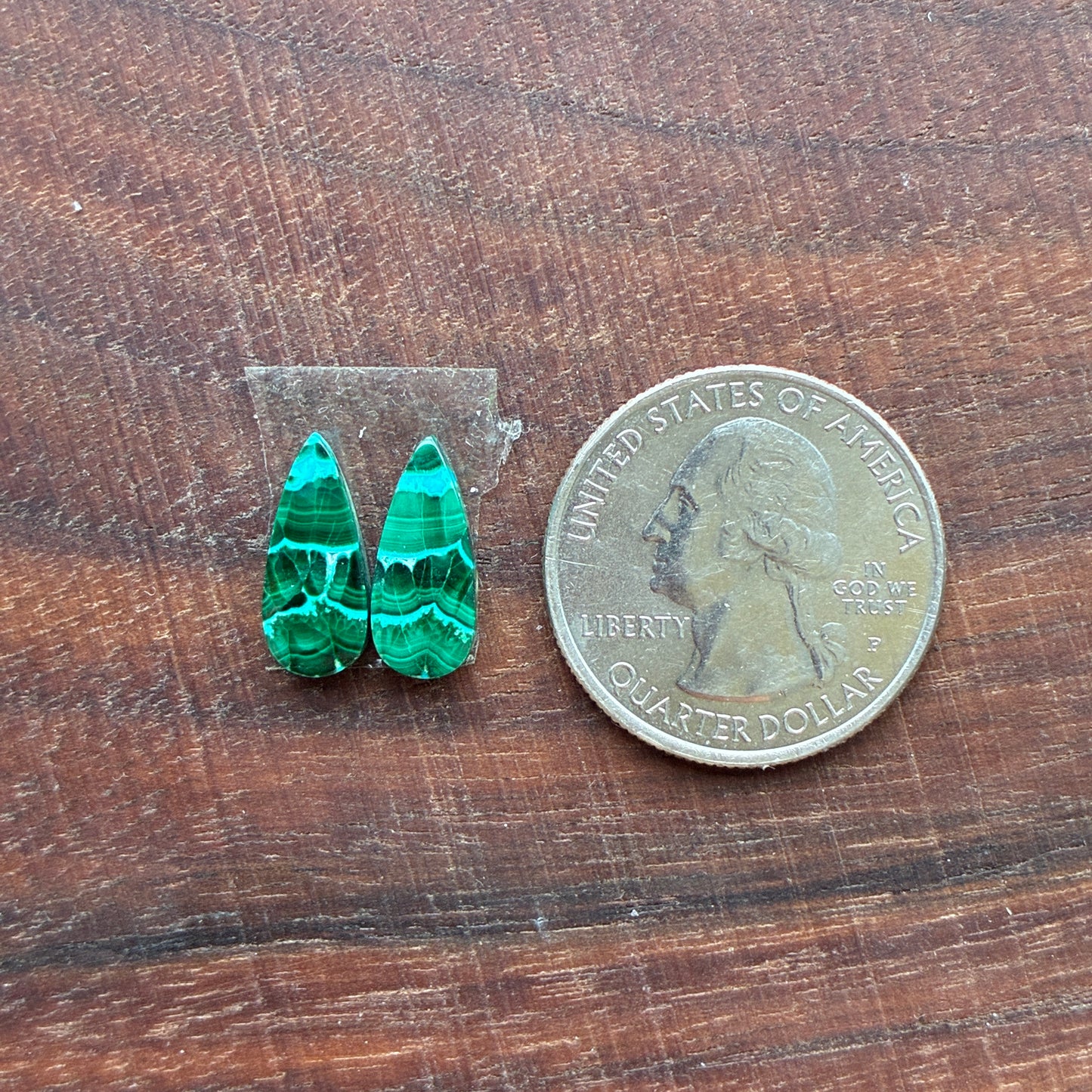 Chrysocolla Malachite - Cabochon Pair - Teardrop