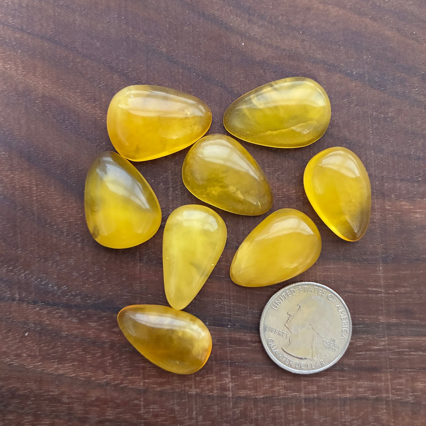 Amber - Teardrop - Cabochon