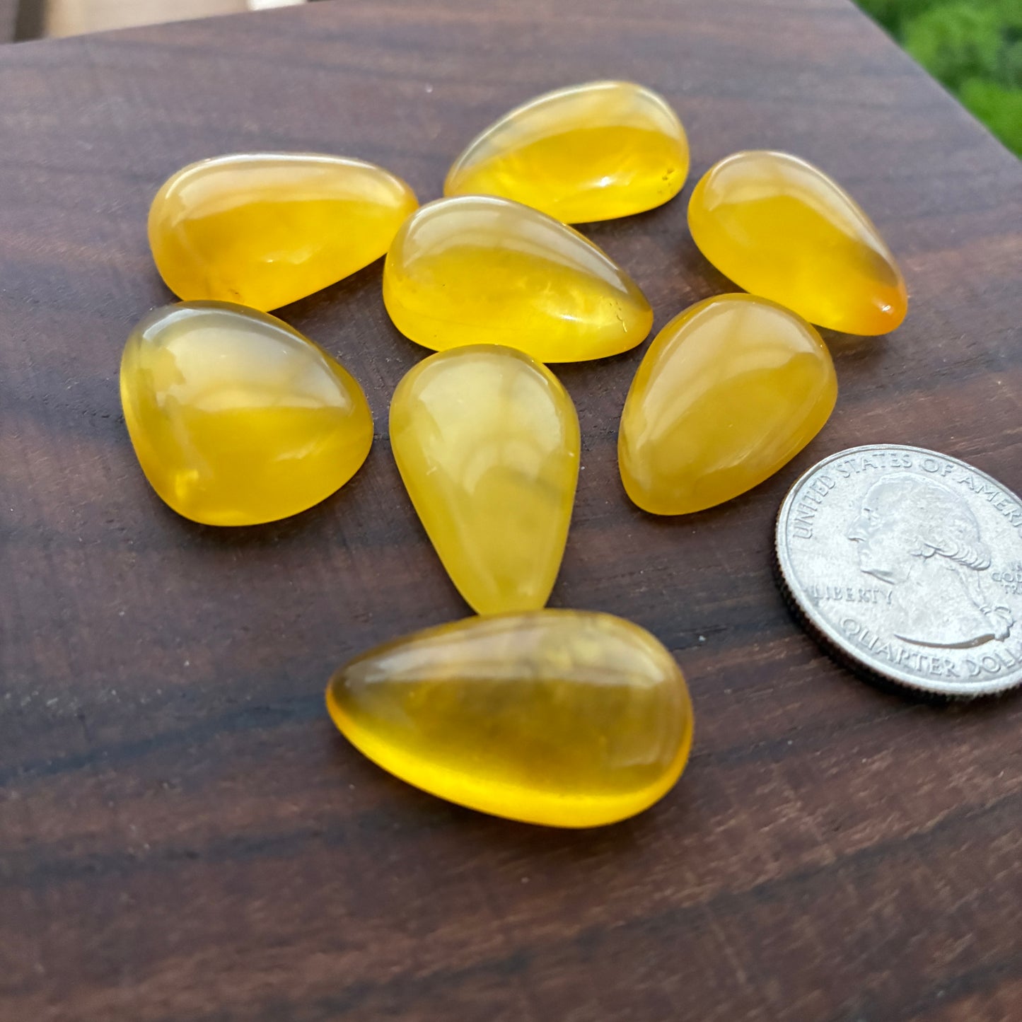 Amber - Teardrop - Cabochon