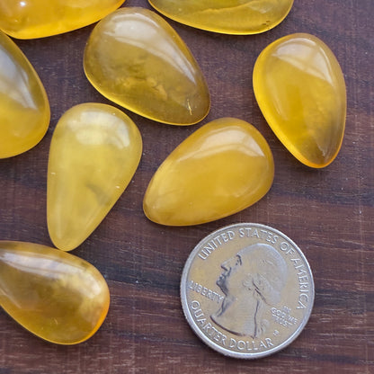 Amber - Teardrop - Cabochon
