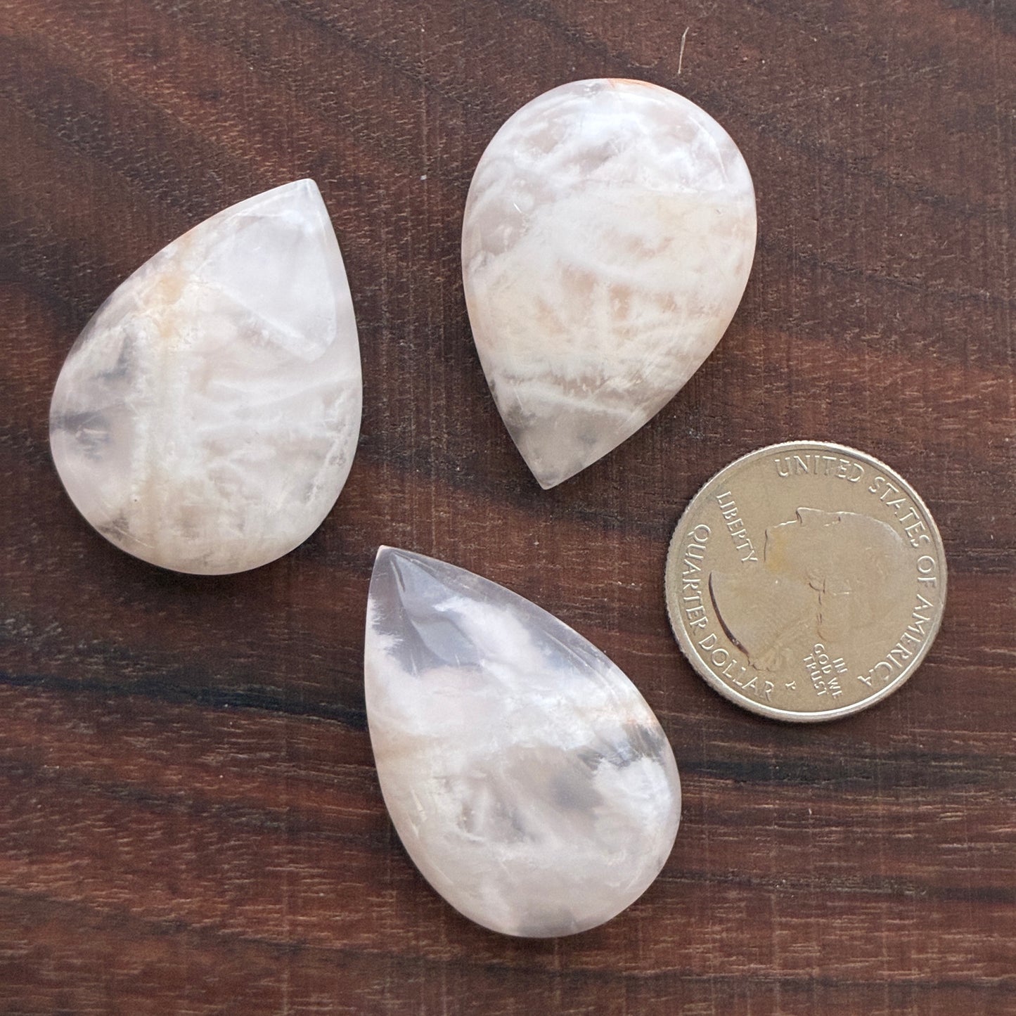 White Phantom Snowflake Quartz - Cabochon - Pendant - Teardrop