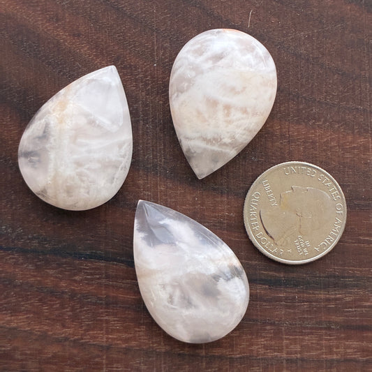 White Phantom Snowflake Quartz - Cabochon - Pendant - Teardrop
