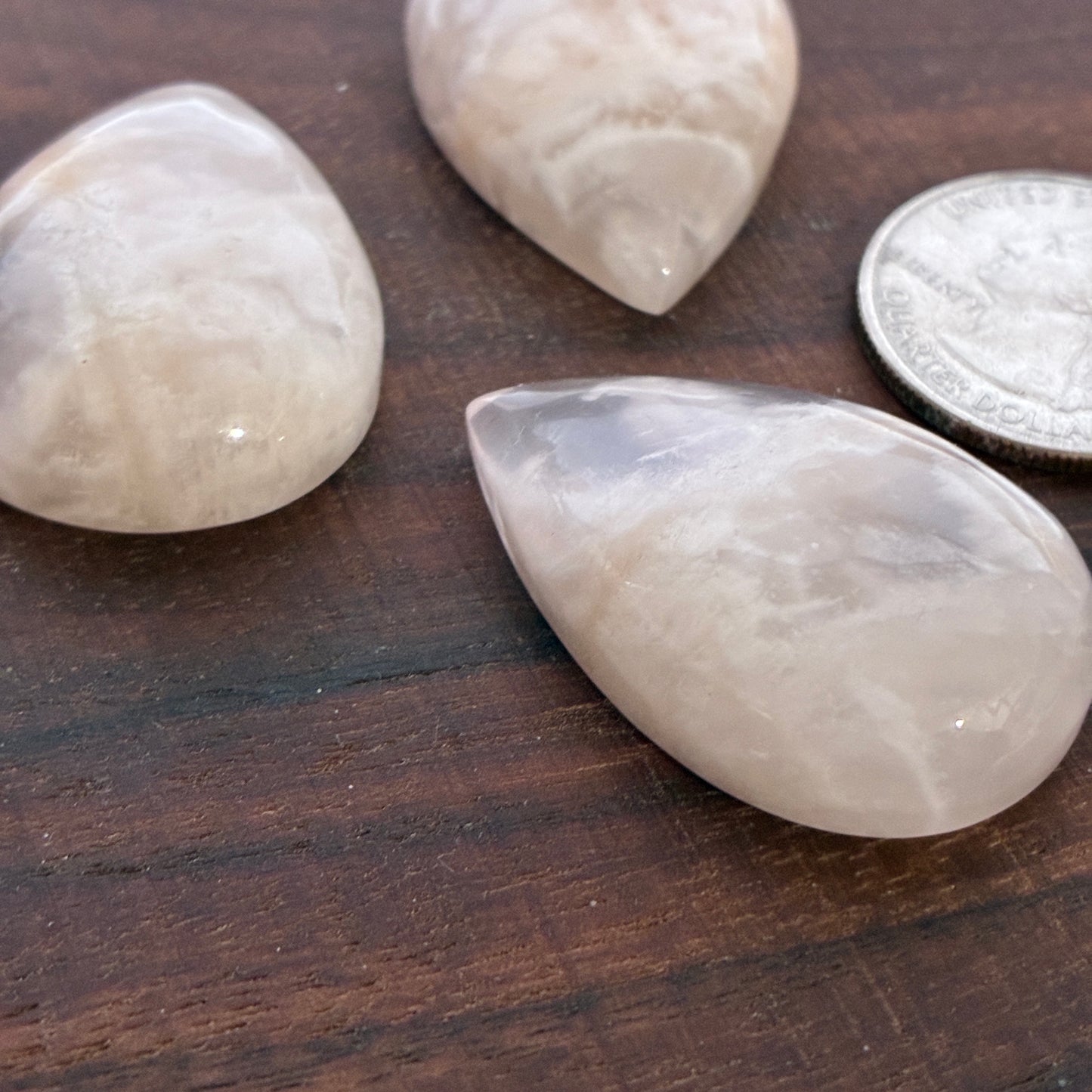 White Phantom Snowflake Quartz - Cabochon - Pendant - Teardrop