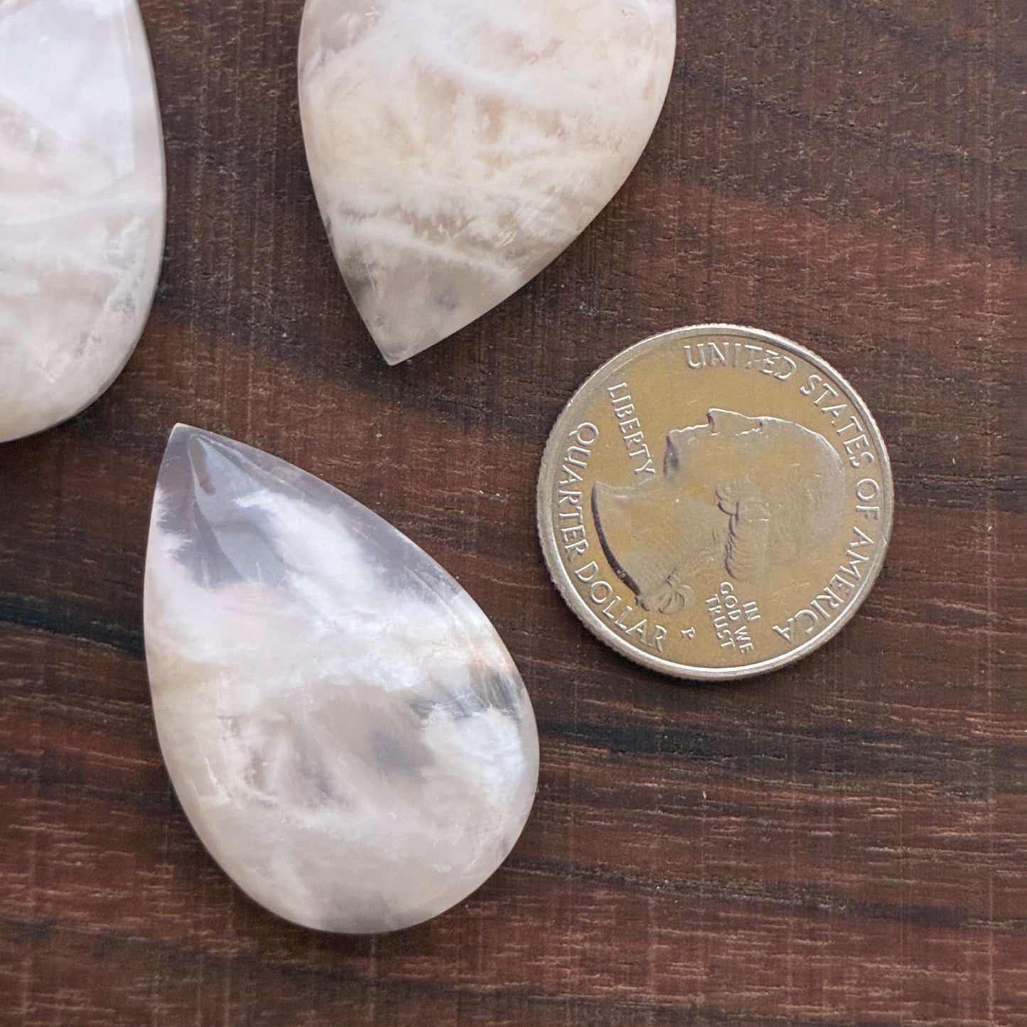 White Phantom Snowflake Quartz - Cabochon - Pendant - Teardrop