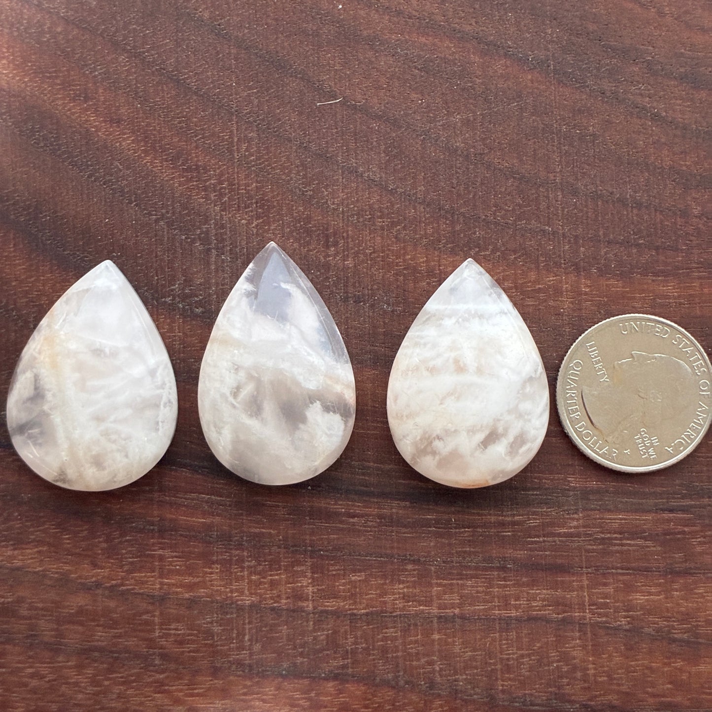 White Phantom Snowflake Quartz - Cabochon - Pendant - Teardrop