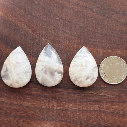 White Phantom Snowflake Quartz - Cabochon - Pendant - Teardrop