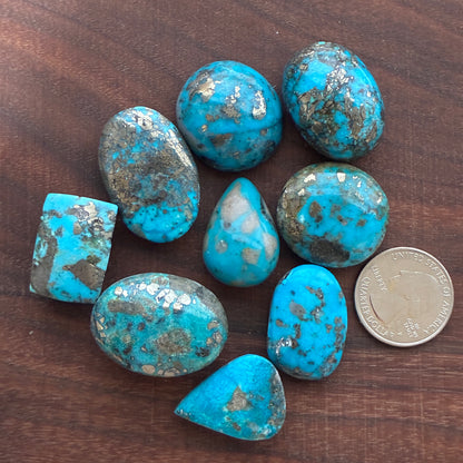 Persian Turquoise - Cabochon - Rough Back - Thick