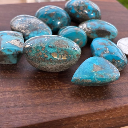 Persian Turquoise - Cabochon - Rough Back - Thick