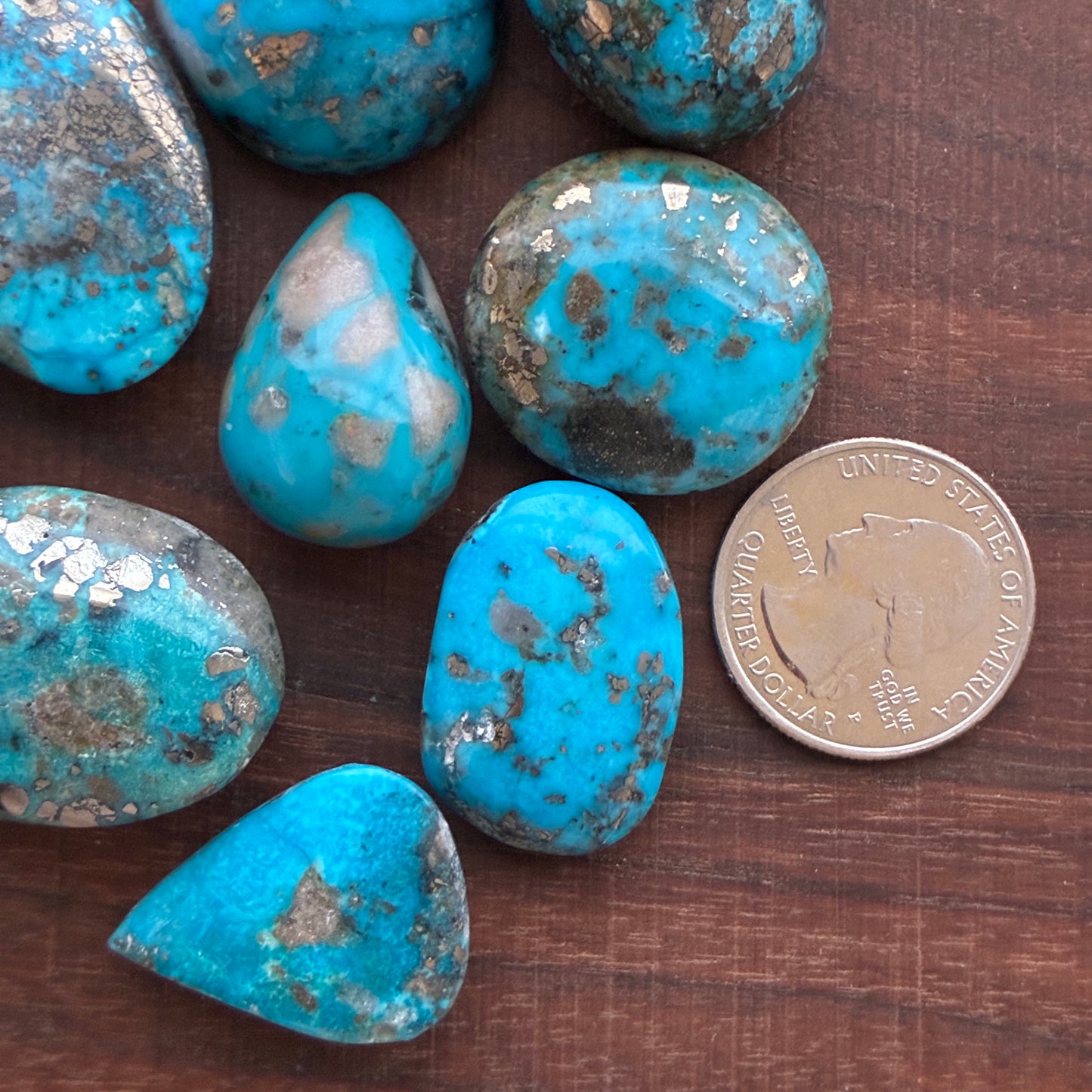 Persian Turquoise - Cabochon - Rough Back - Thick