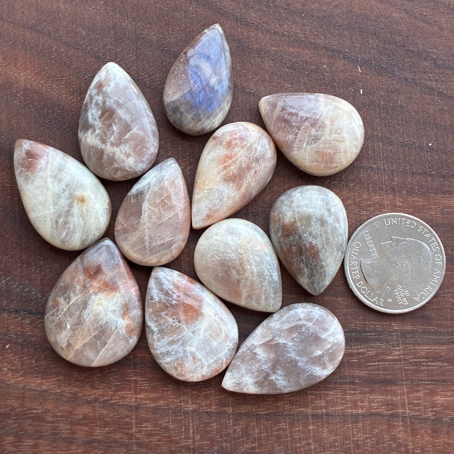 Belomorite - Moonstone Sunstone - Oval - Teardrop