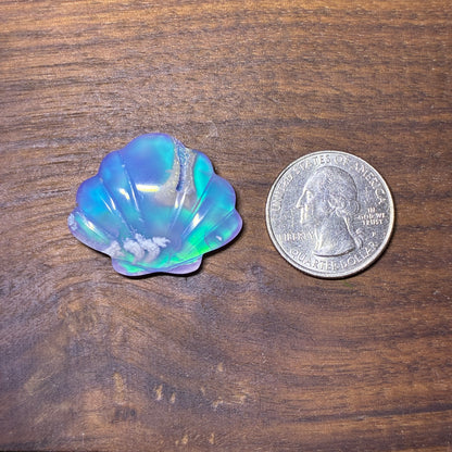 Plum Agate Aurora Doublet - Shell Shape - Cabochon