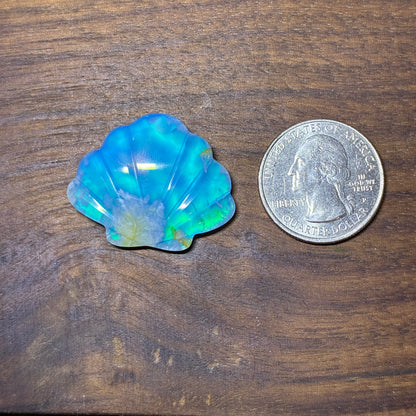 Plum Agate Aurora Doublet - Shell Shape - Cabochon