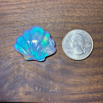 Plum Agate Aurora Doublet - Shell Shape - Cabochon
