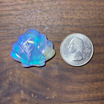 Plum Agate Aurora Doublet - Shell Shape - Cabochon