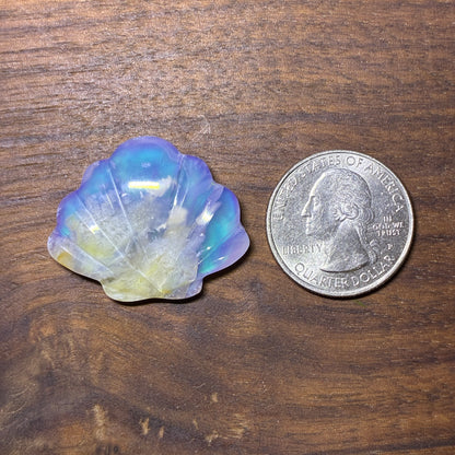 Plum Agate Aurora Doublet - Shell Shape - Cabochon