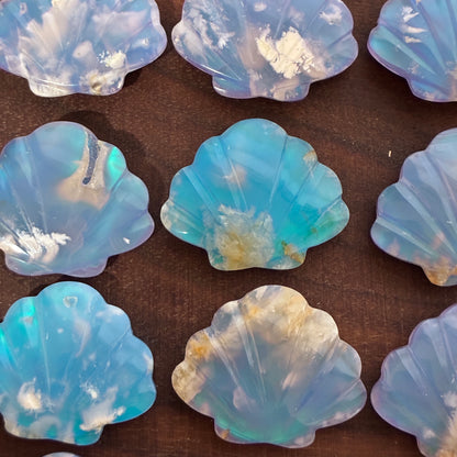 Plum Agate Aurora Doublet - Shell Shape - Cabochon