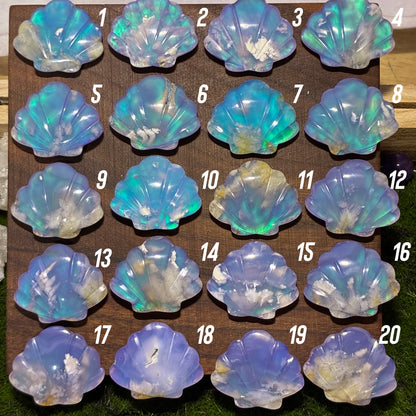 Plum Agate Aurora Doublet - Shell Shape - Cabochon