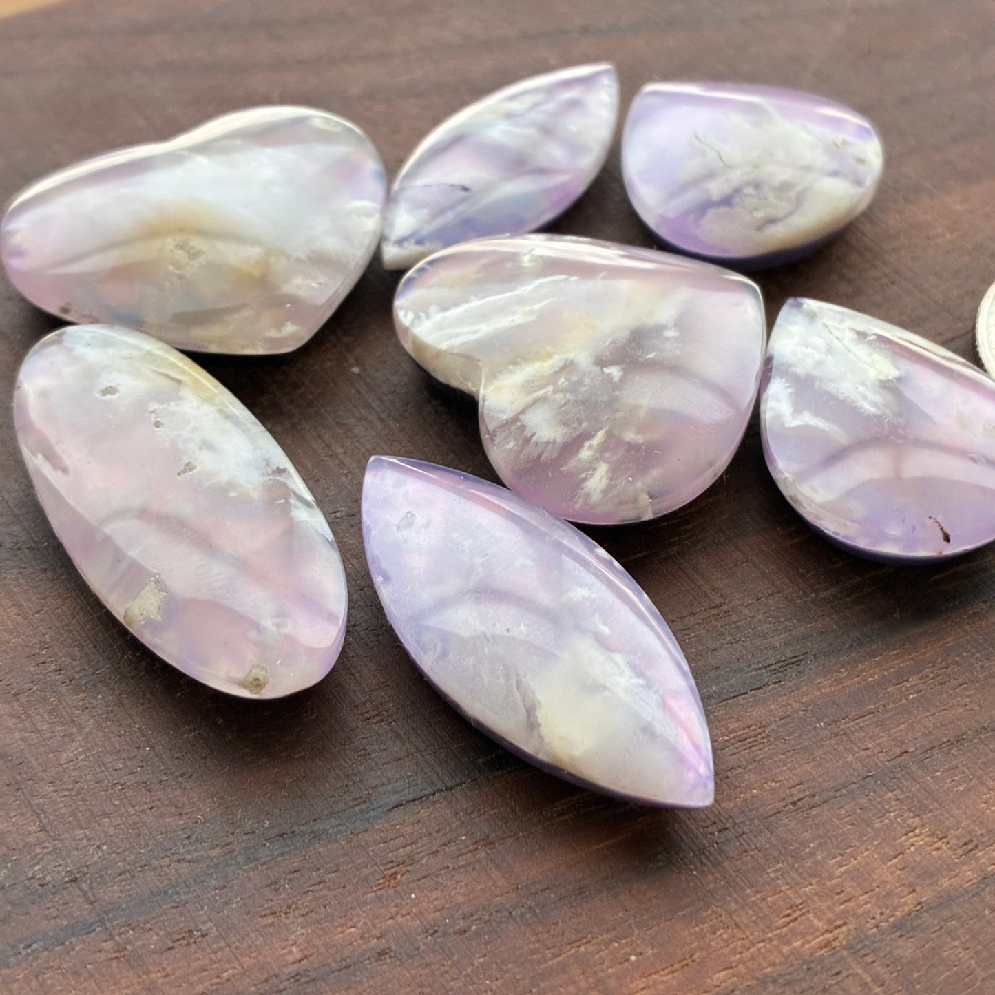 Limited New Color - Plum Agate Aurora Doublet - Cabochon - Pink - Heart - Marquise - Teardrop
