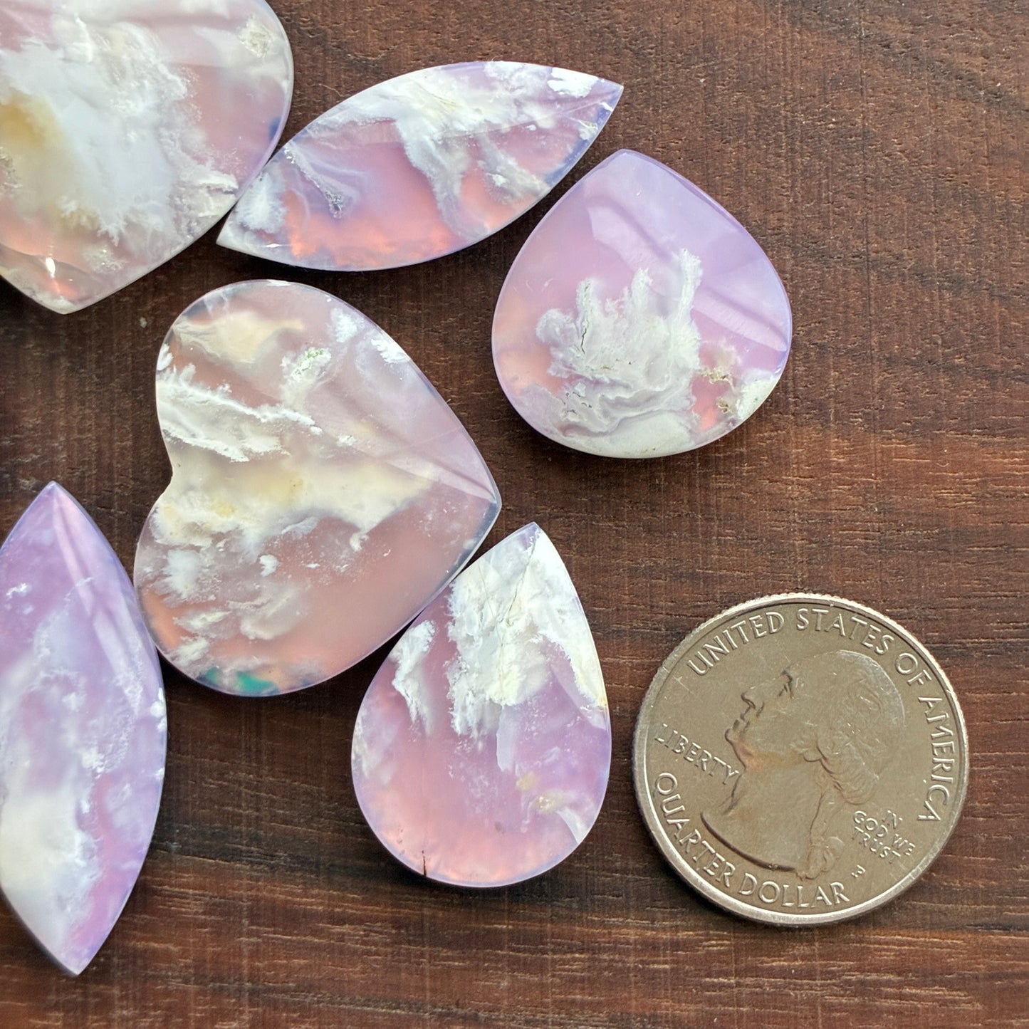 Limited New Color - Plum Agate Aurora Doublet - Cabochon - Pink - Heart - Marquise - Teardrop