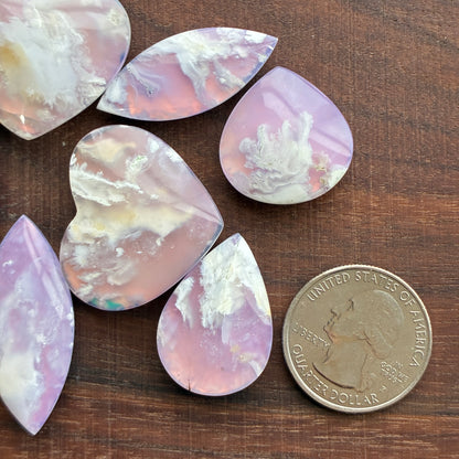 Limited New Color - Plum Agate Aurora Doublet - Cabochon - Pink - Heart - Marquise - Teardrop