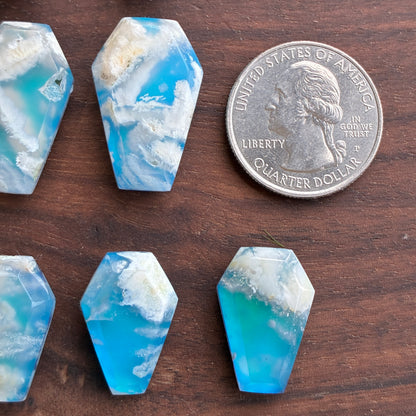 Plum Agate Aurora Doublet - Coffin - Cabochon - 20-25mm