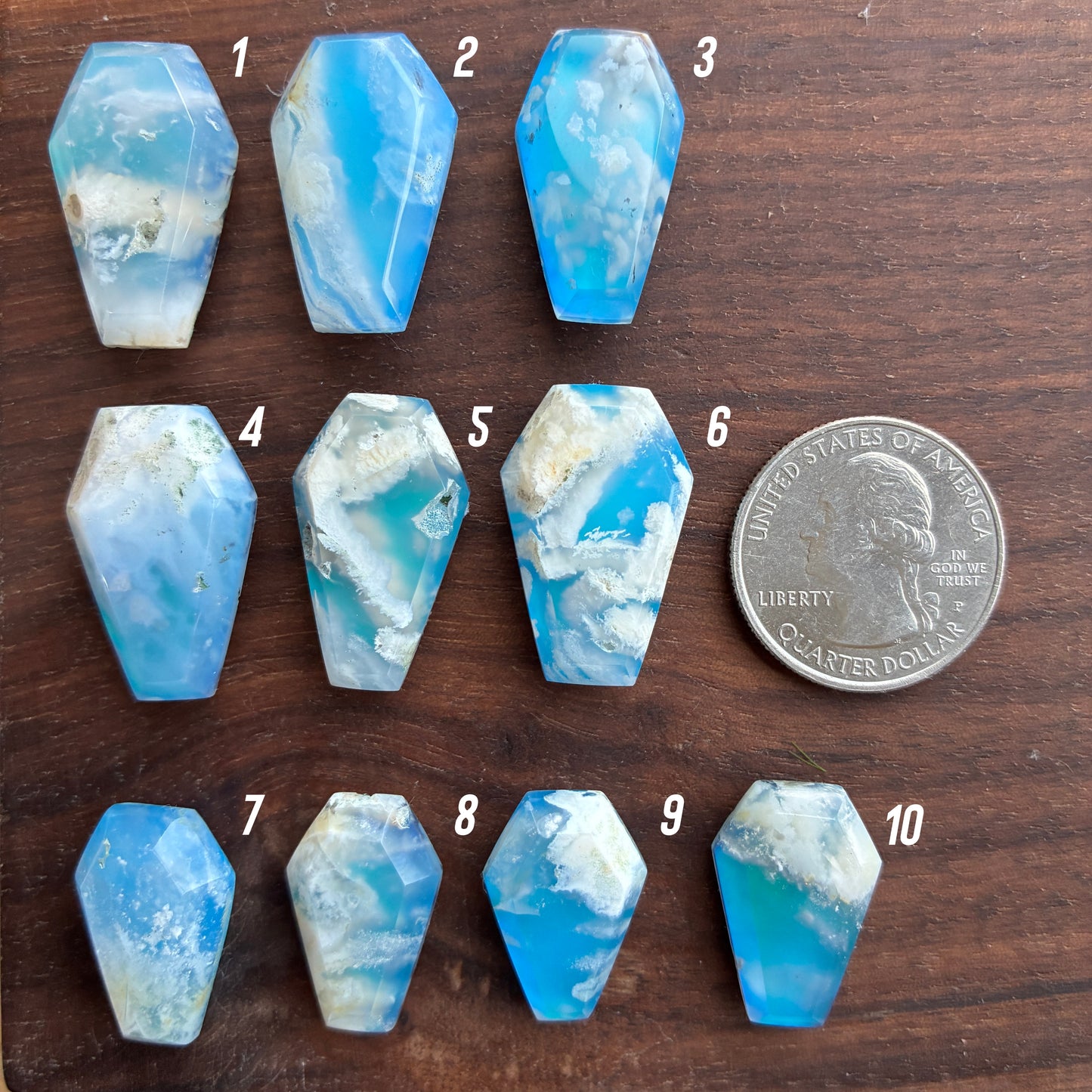 Plum Agate Aurora Doublet - Coffin - Cabochon - 20-25mm