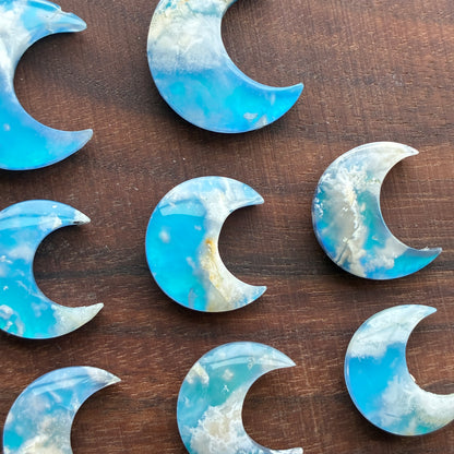Moon - Plum Agate Aurora Doublet - Cabochon
