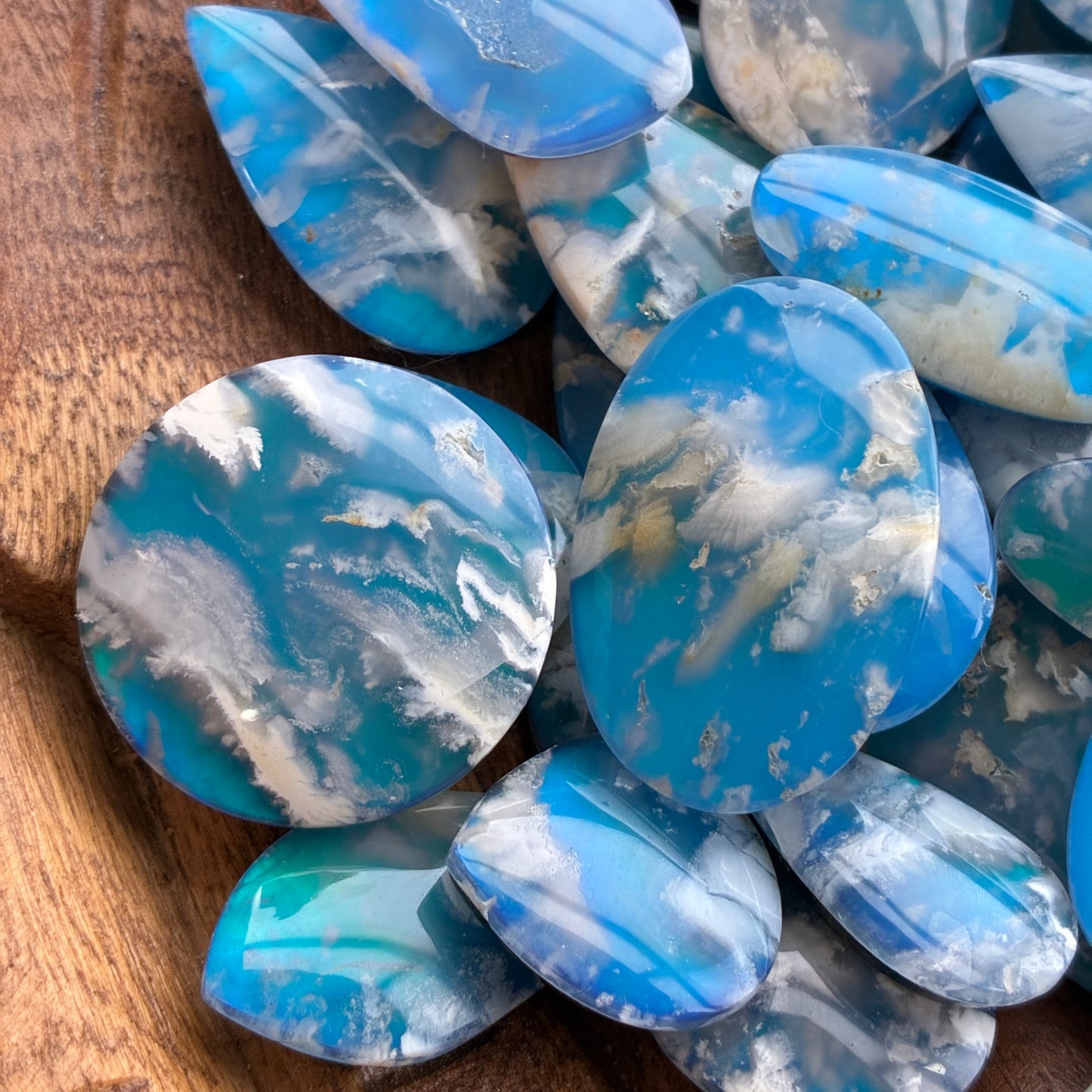 Plum Agate Aurora Doublet - Cabochon - Oval - Teardrop - Round