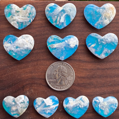 Heart Shape - Plum Agate Aurora Doublet - Cabochon