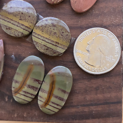 Australian Imperial Jasper - Cabochon Pair - Oval - Teardrop - Round