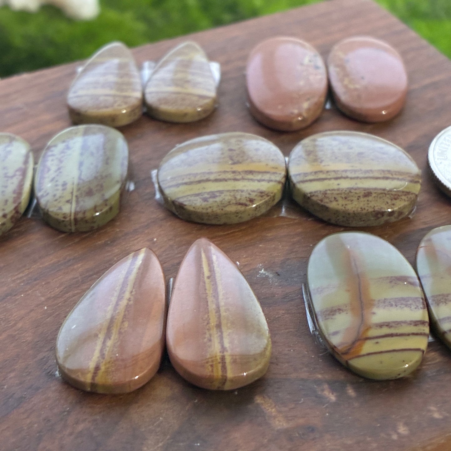 Australian Imperial Jasper - Cabochon Pair - Oval - Teardrop - Round