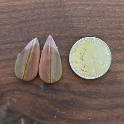 Australian Imperial Jasper - Cabochon Pair - Oval - Teardrop - Round