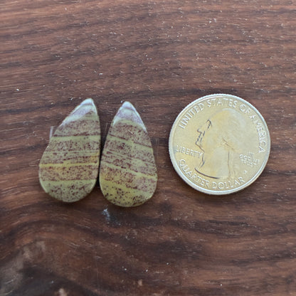 Australian Imperial Jasper - Cabochon Pair - Oval - Teardrop - Round